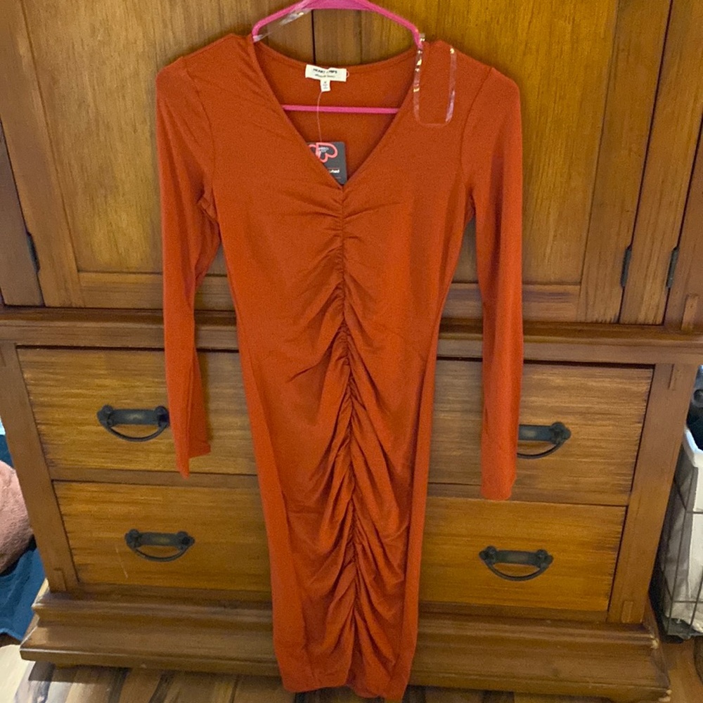 Bodycon dress Rust red/orange